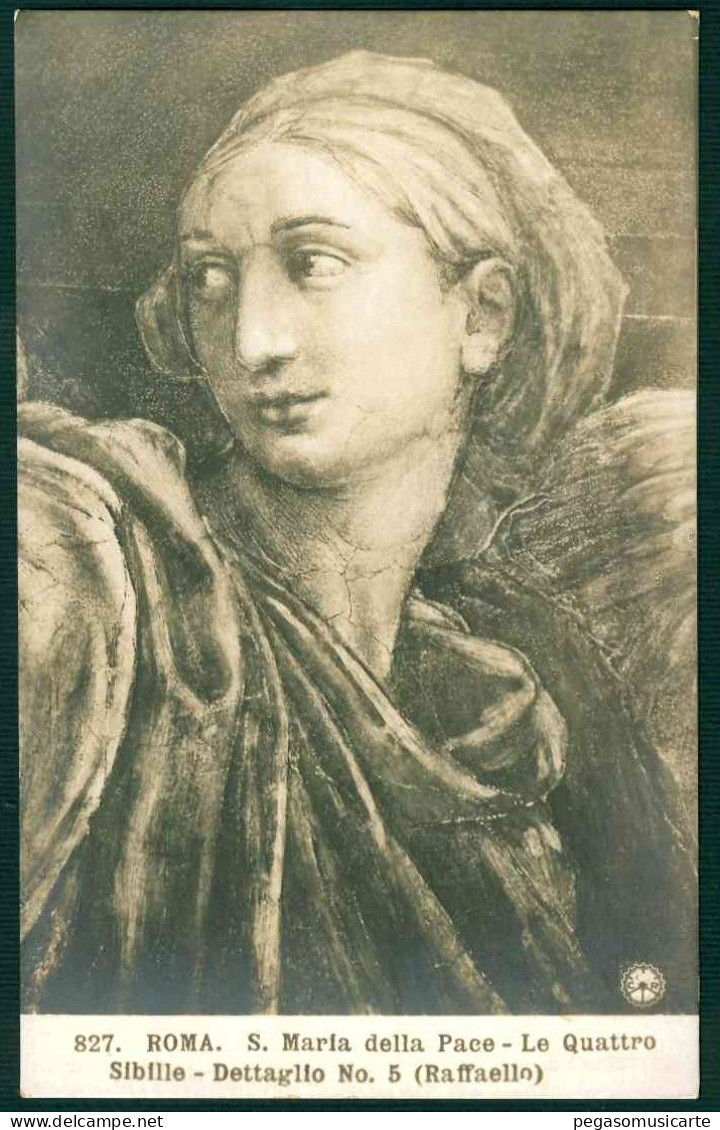 MS133 - ROMA - S MARIA DELLA PACE LE QUATTRO SIBILLE DETTAGLIO 5  RAFFAELLO - EDIZ N.P.G. - Musées
