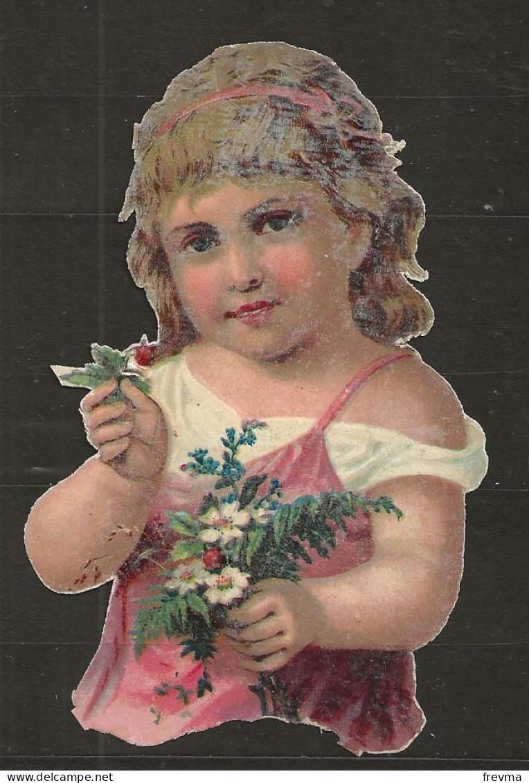 Découpis Gaufrée Jeune Fille Année 1900 - Enfants
