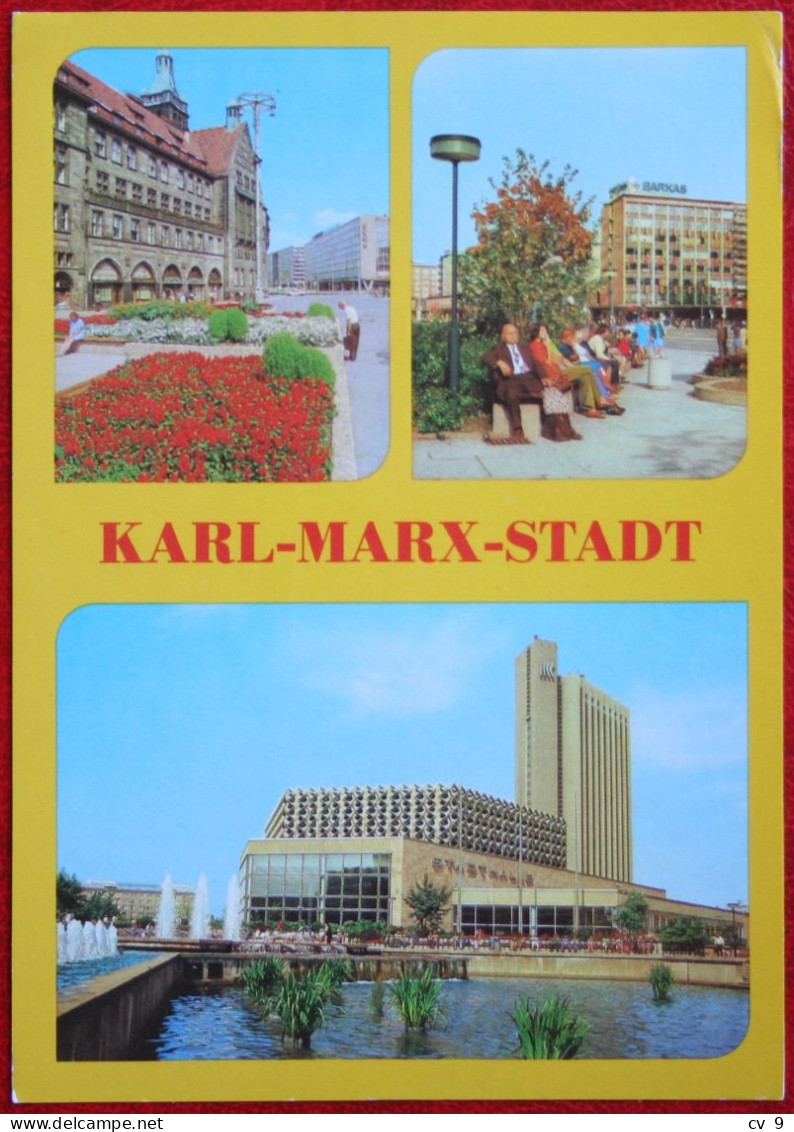 AK Karl Marx Stadt Am Rathaus Bild Und Heimat Deutschland DDR Gelaufen Used Postcard A86 - Chemnitz (Karl-Marx-Stadt 1953-1990)