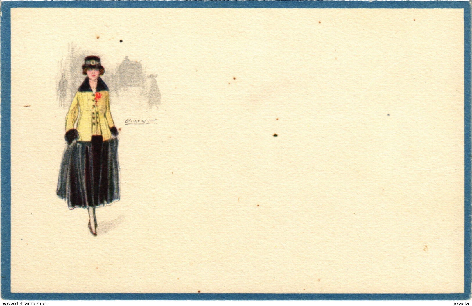 PC ARTIST SIGNED, MAUZAN, GLAMOUR LADY, Vintage Postcard (b48925) - Mauzan, L.A.