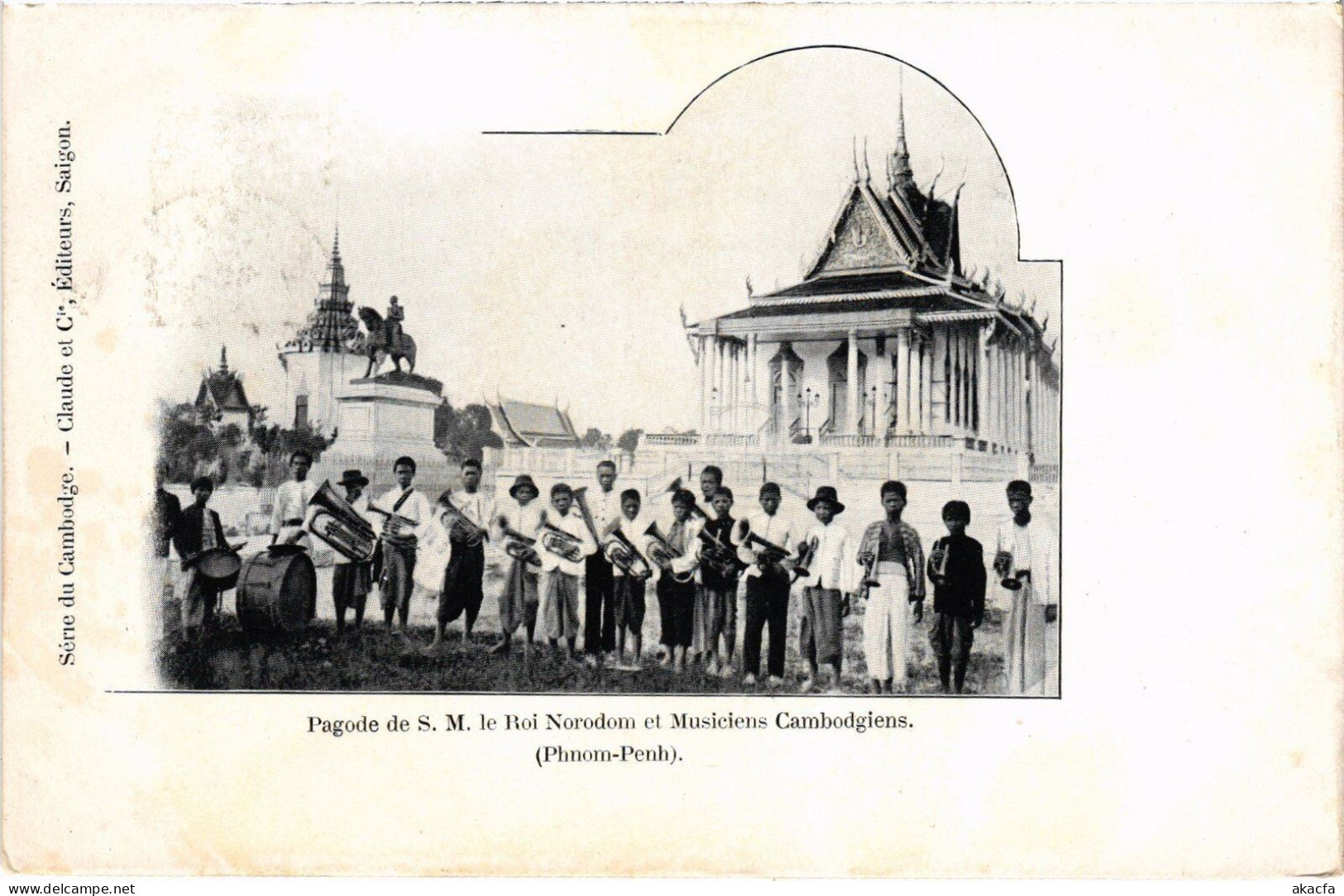 PC PHNOM-PENH PAGODE DE S.M. LE ROI NORODOM ET MUSICIENS CAMBODIA (a37783) - Cambodge