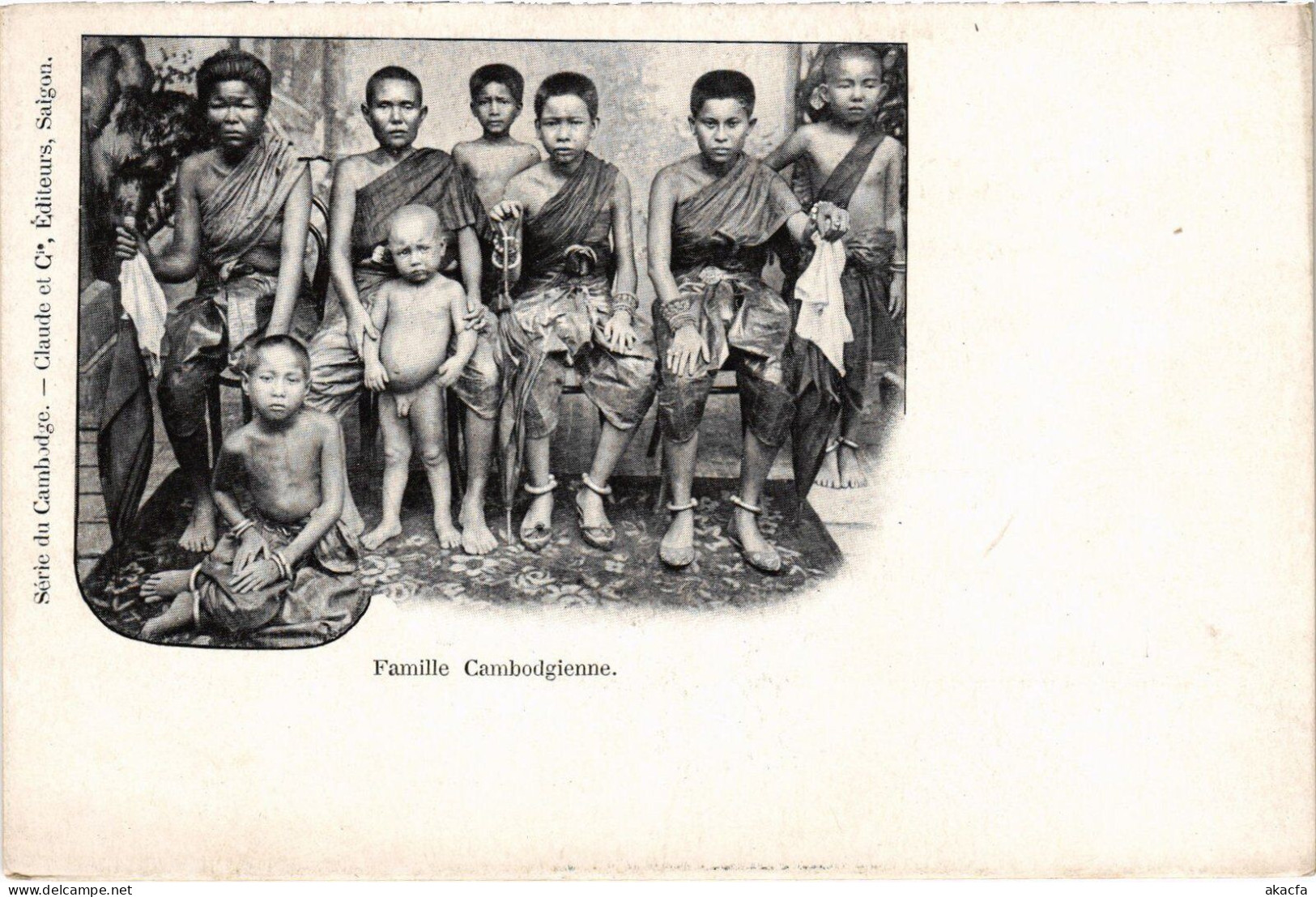 PC FAMILLE CAMBODGIENNE ETHNIC TYPES CAMBODIA INDOCHINA (a37792) - Cambodge