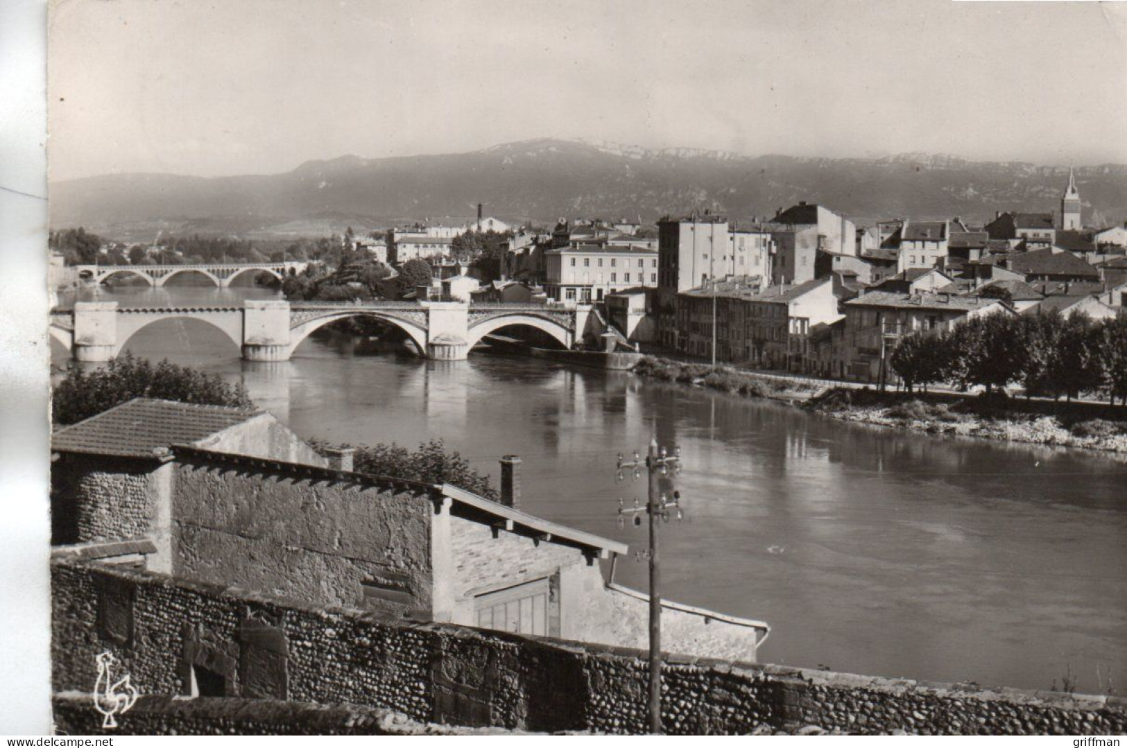 BOURG DE PEAGE VUE SUR L'ISERE ET LA VILLE AU FOND LES MONTS DU ROYANS 1955 CPSM 10X15 TBE - Bourg-de-Péage