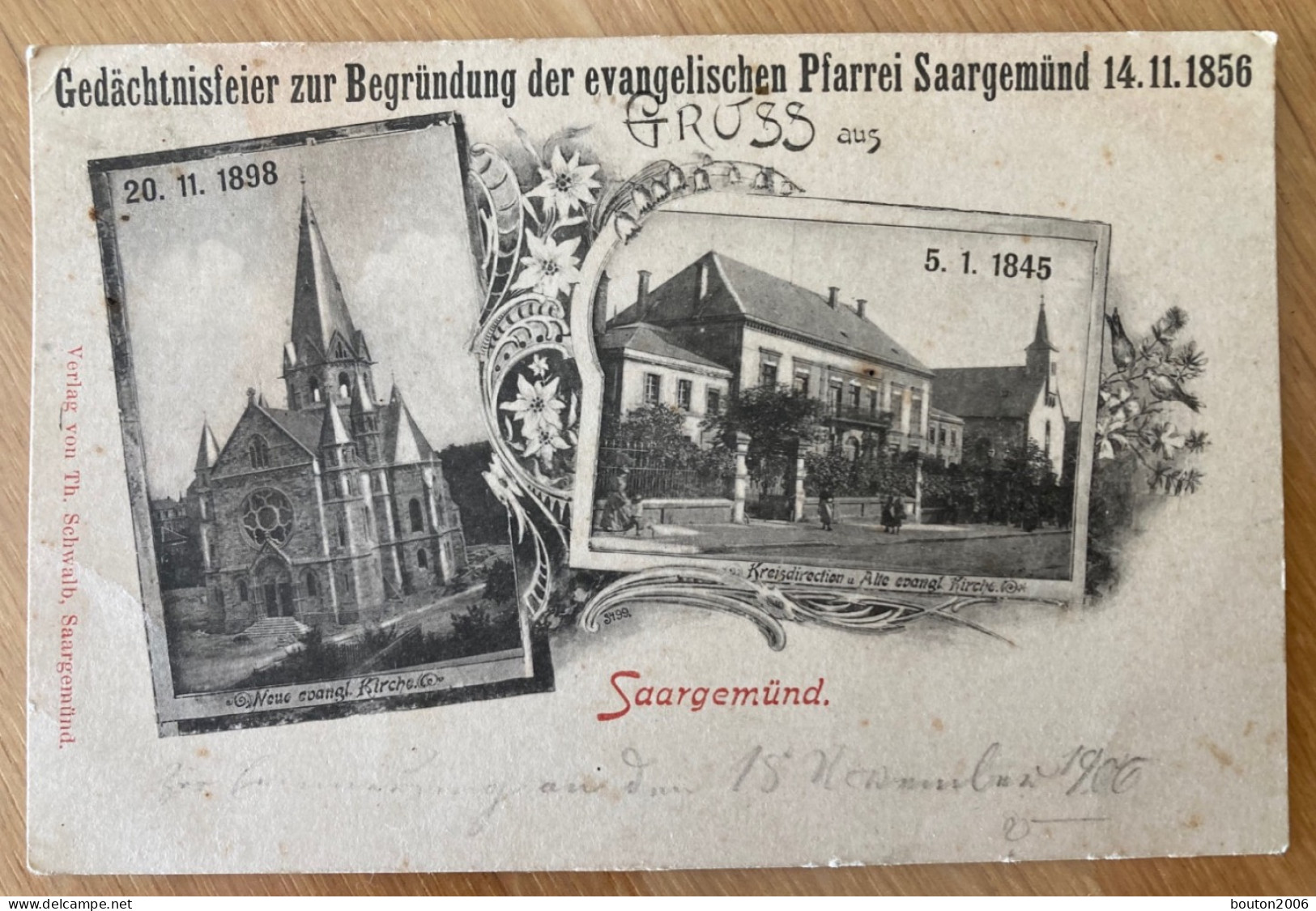 Sarreguemines Saargemünd 1906 Gedächtnisfeier Begründung Evangelischen Pfarrei 14 11 1856 Eglise Kirche - Sarreguemines