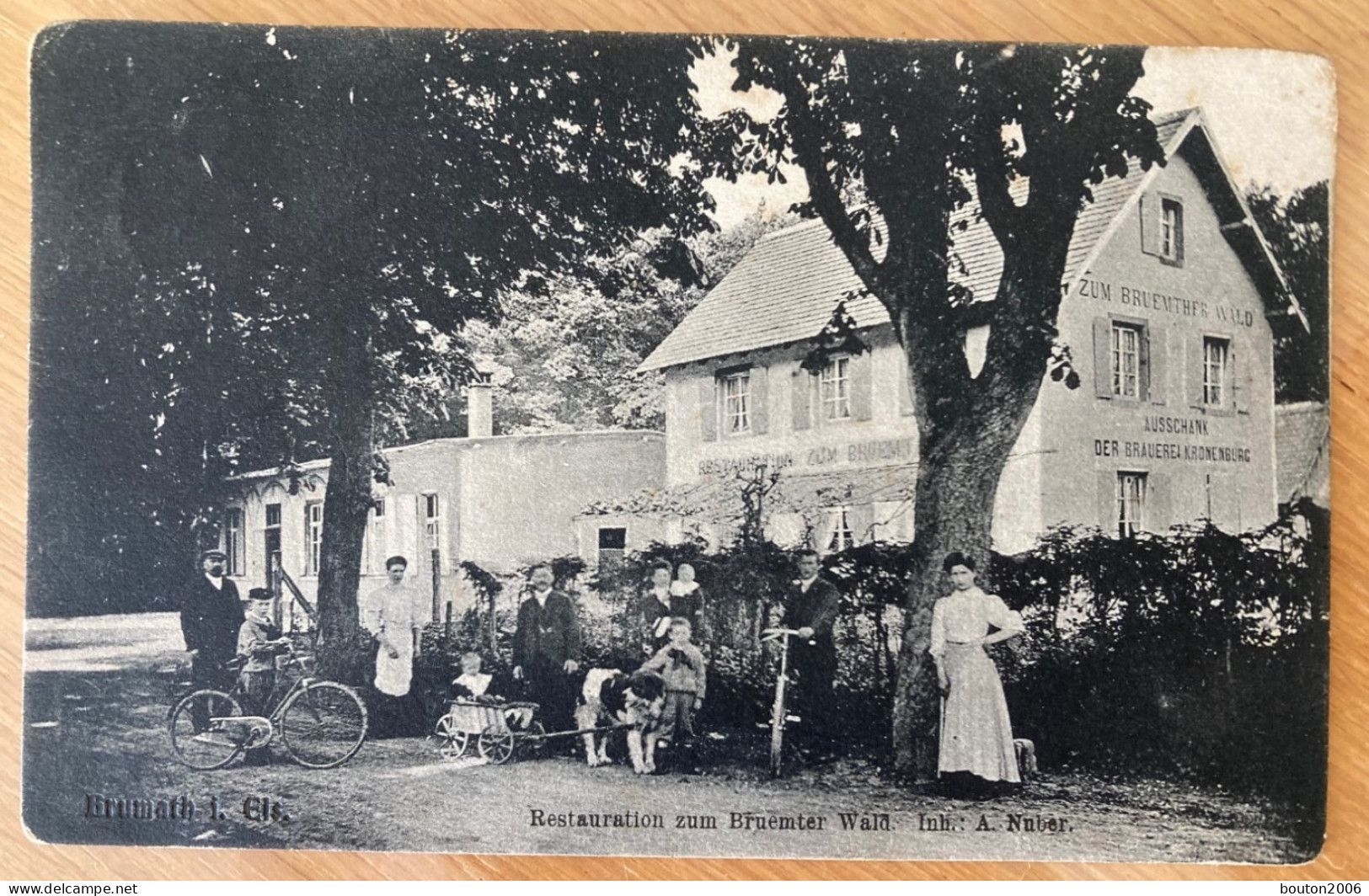 Brumath 1908 Restauration Zum Bruemter Wald Voiture à Chien -- Attelage à Chien Vélo Cycle - Brumath