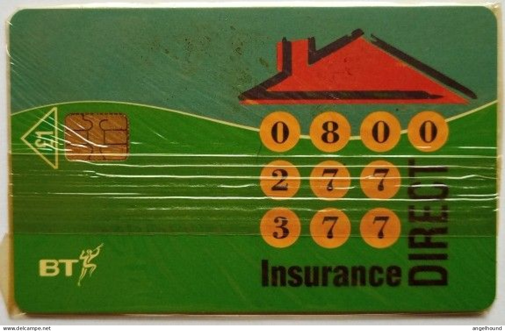 UK BT £1 MINT Chip Card - Insurance Direct , Midland - BT Promotional