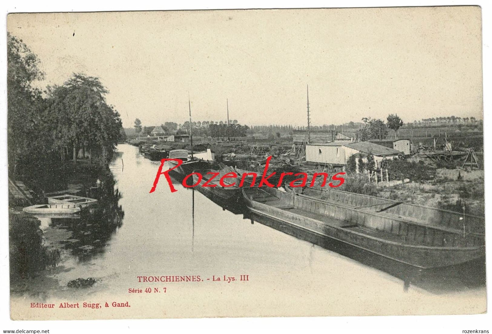 Tronchiennes Drongen La Lys De Leie Edit. Sugg Série 40 Nr 7 Péniche Barge Binnenschip Bateau (In Zeer Goede Staat) - Gent