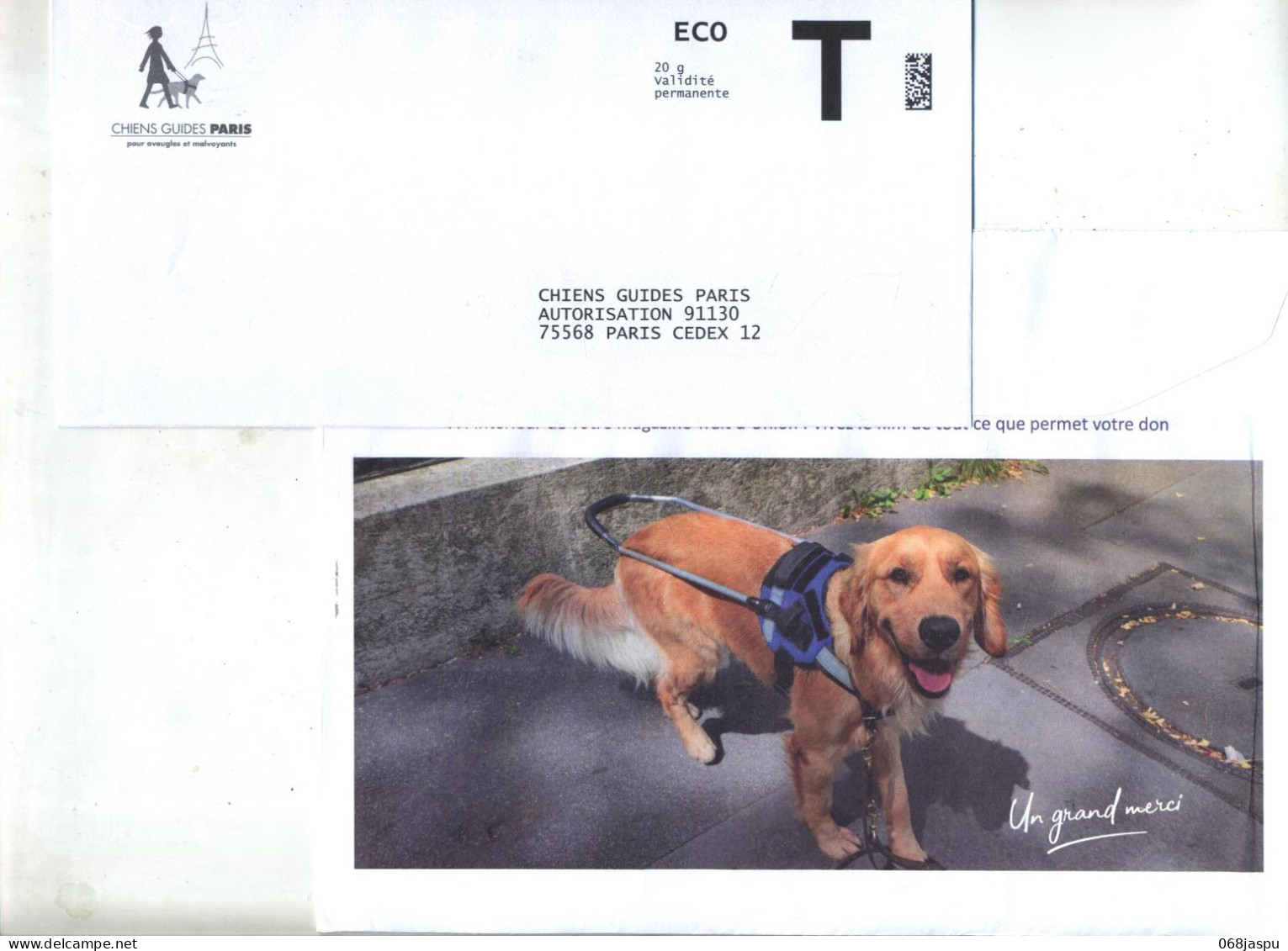 Enveloppe Reponse T Guide Chien Paris + Destneo - Cards/T Return Covers