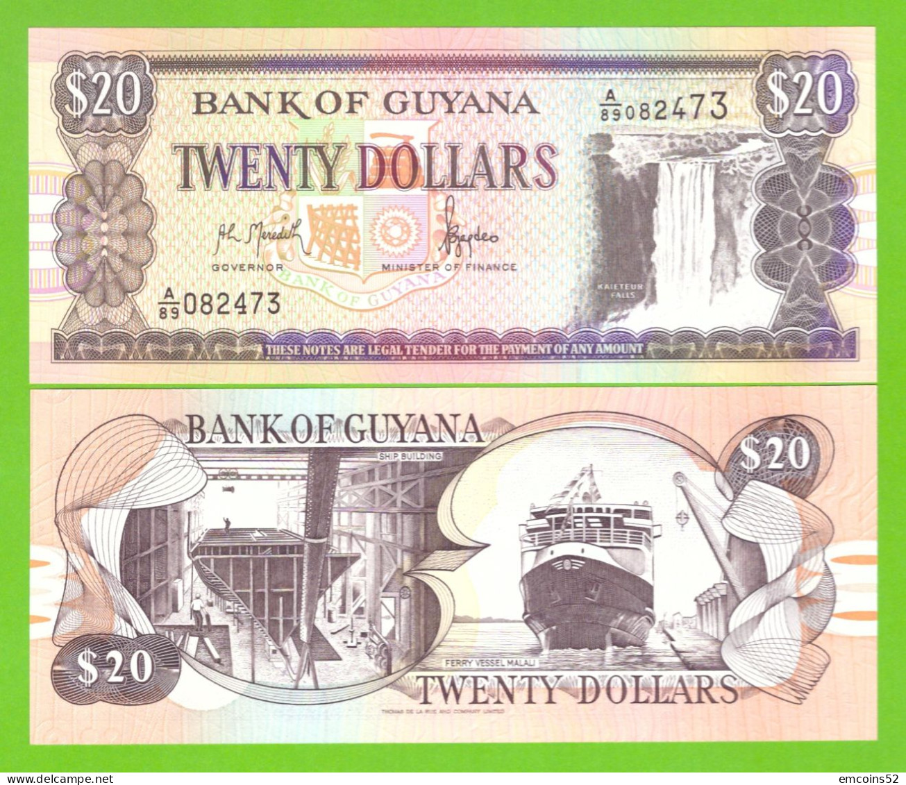 GUYANA 20 DOLLARS 1996/2018 P-30a  UNC - Guyana