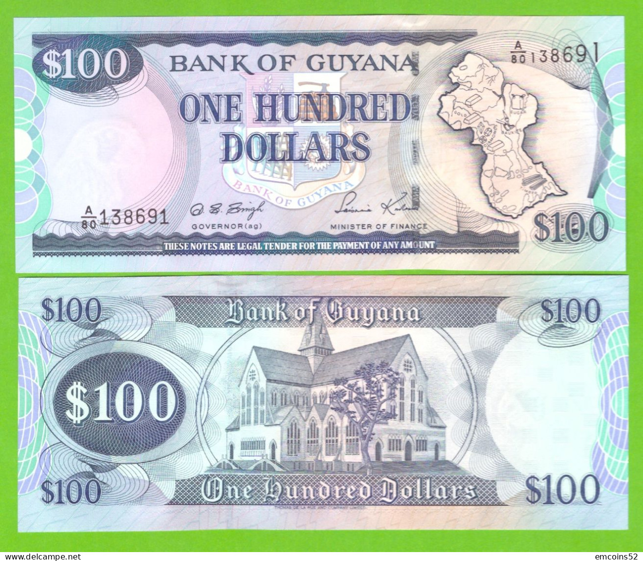 GUYANA 100 DOLLARS 1999/2005 P-31(3)  UNC - Guyana