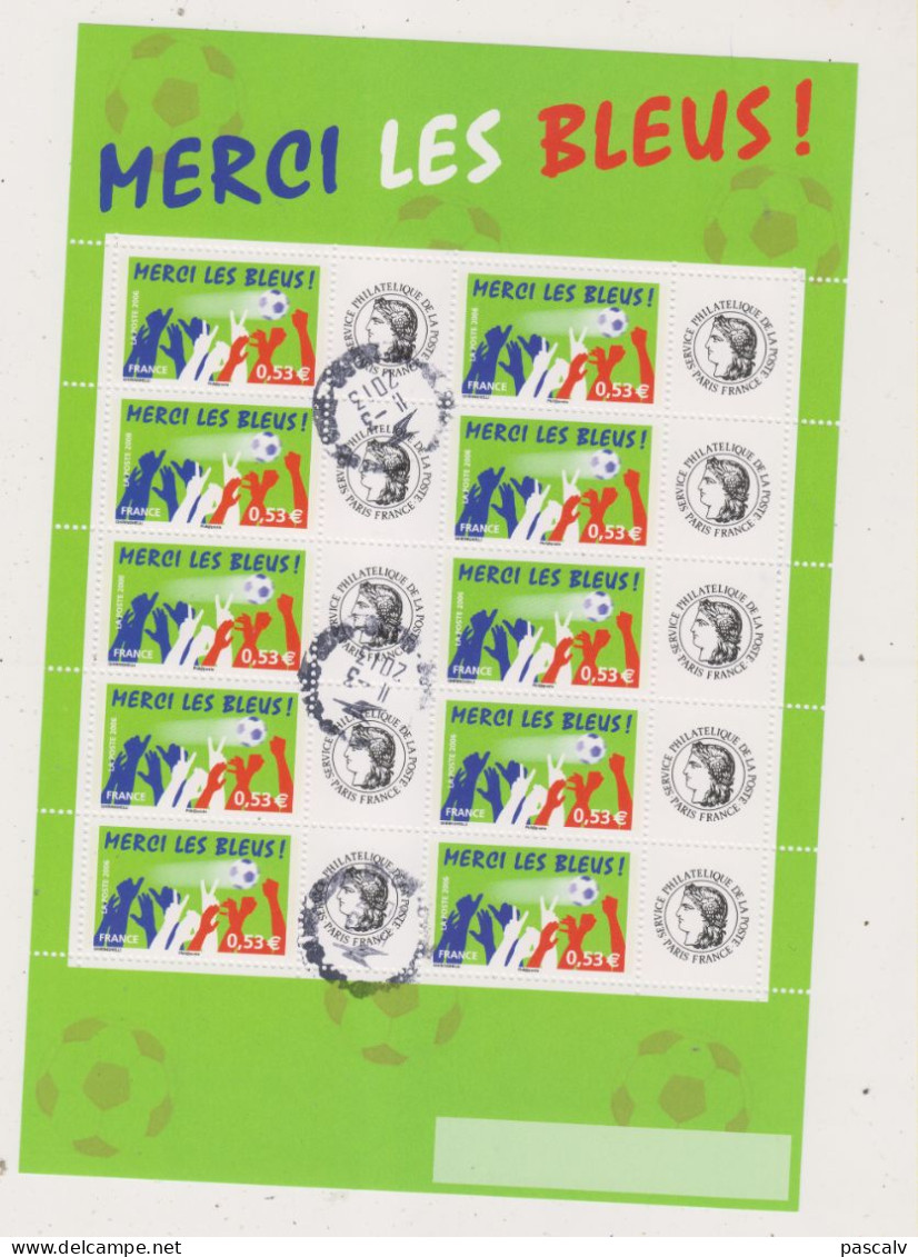 Yvert 3936A Sport Football Oblitéré En Feuille De 10 Logo Ceres - Used Stamps