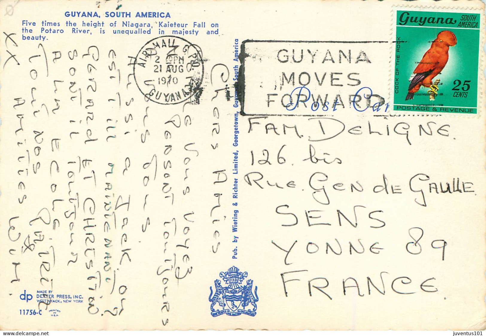 CPSM Guyana,South America-Five Times The Height Of Niagara-Beau Timbre       L2367 - Guyana (voorheen Brits Guyana)