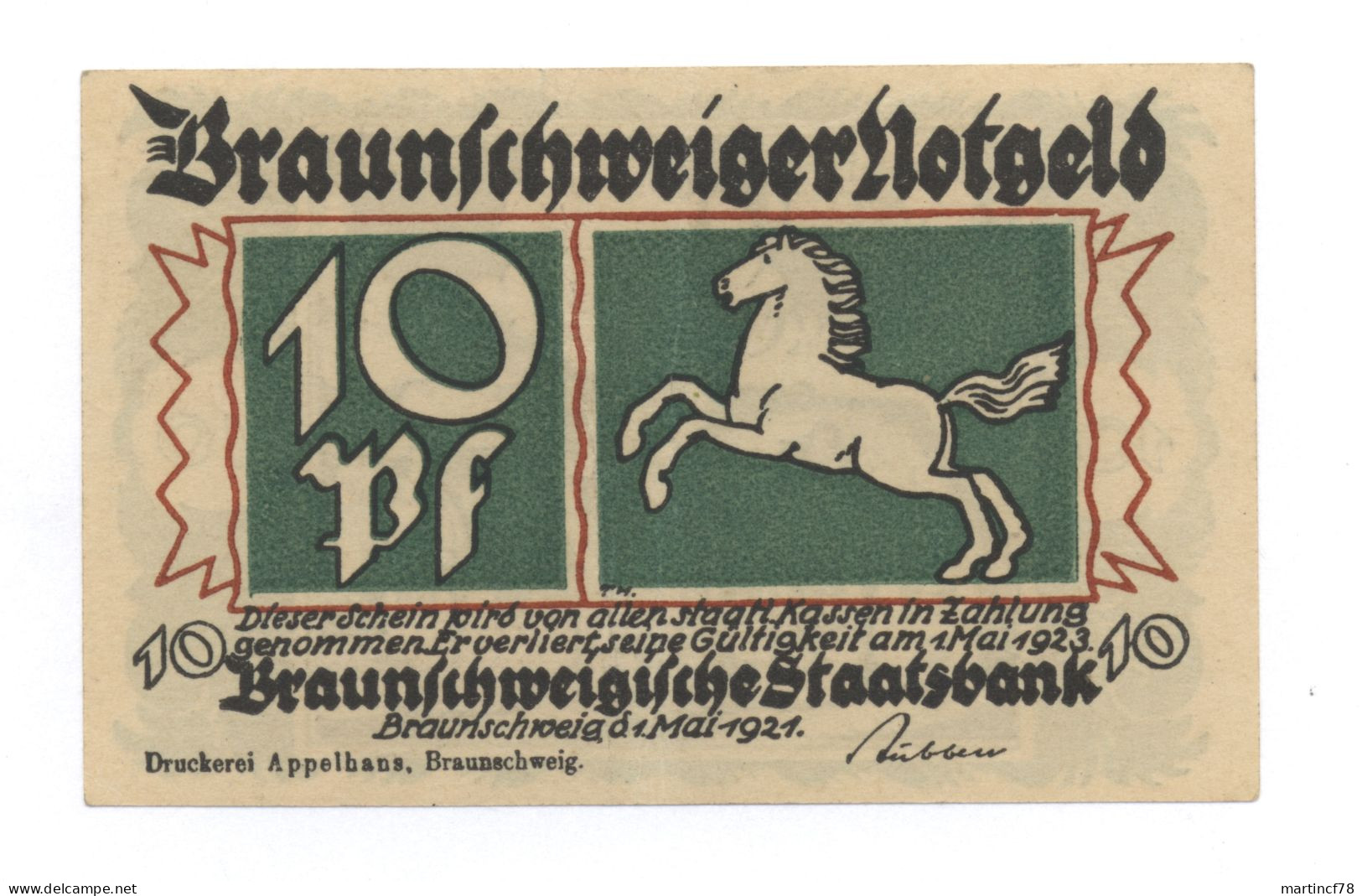 Notgeld Serie Braunschweig 1921 10 Pf Blankenburg Am Harz - Collezioni