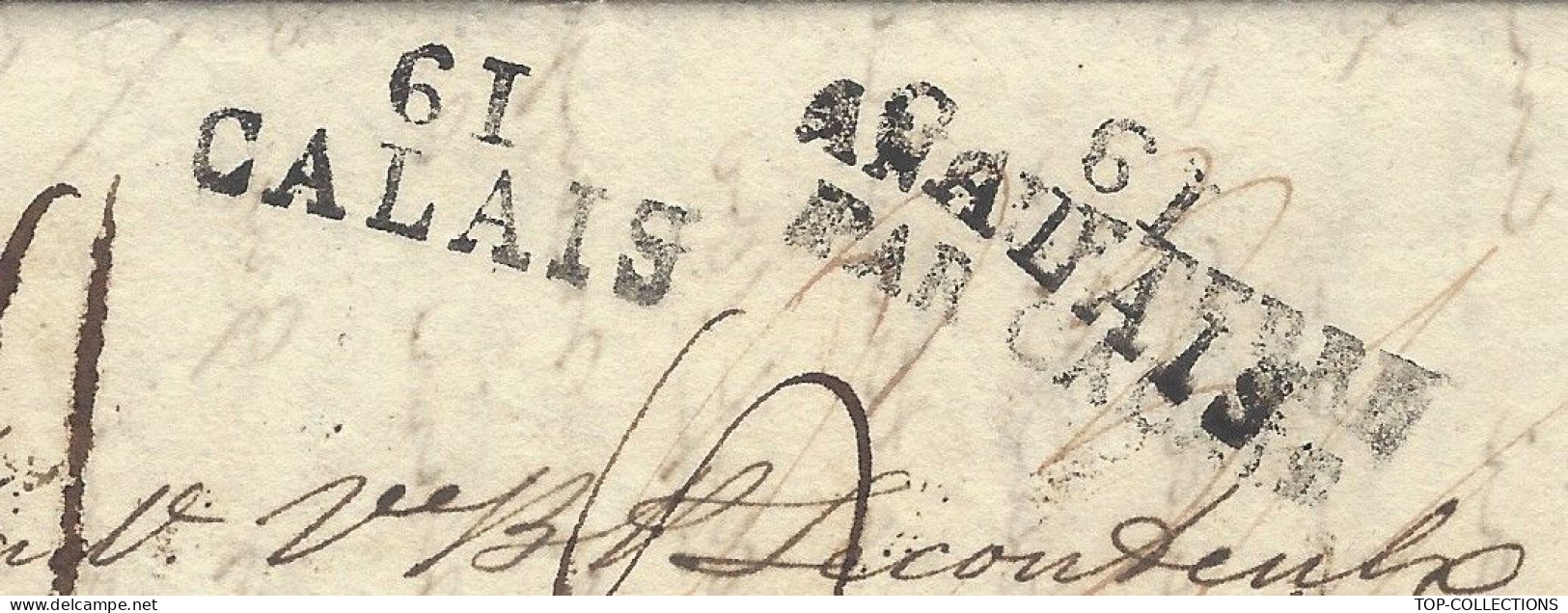 NEGOCE BANQUE FINANCE 1823  Liverpool Archiball M’c Call => Rouen Vve Le Couteulx M.P. LIVERPOOL ET 61 CALAIS ANGLETERRE