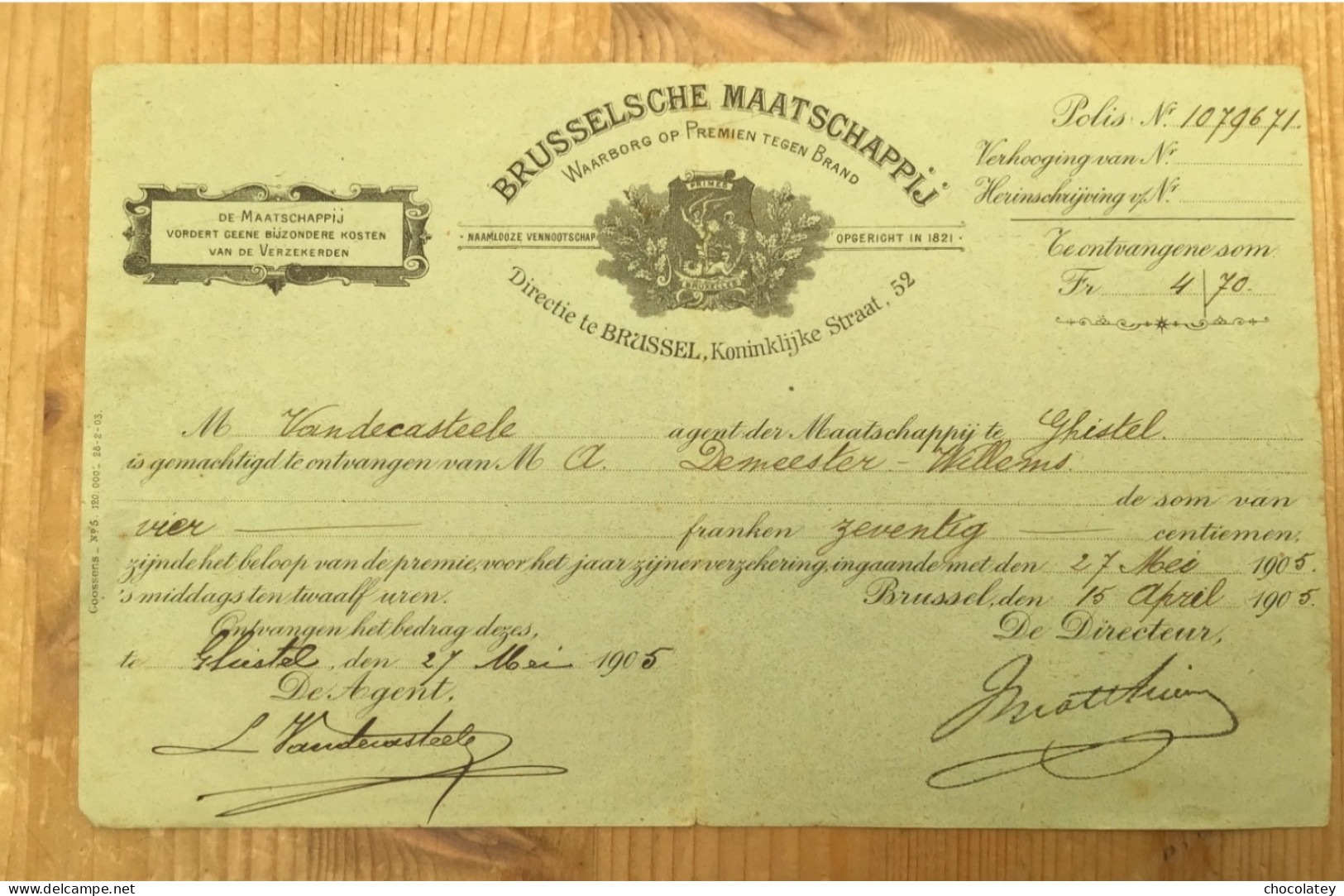 Gistel 1905 Brusselsche Maatschappij - Banco & Caja De Ahorros