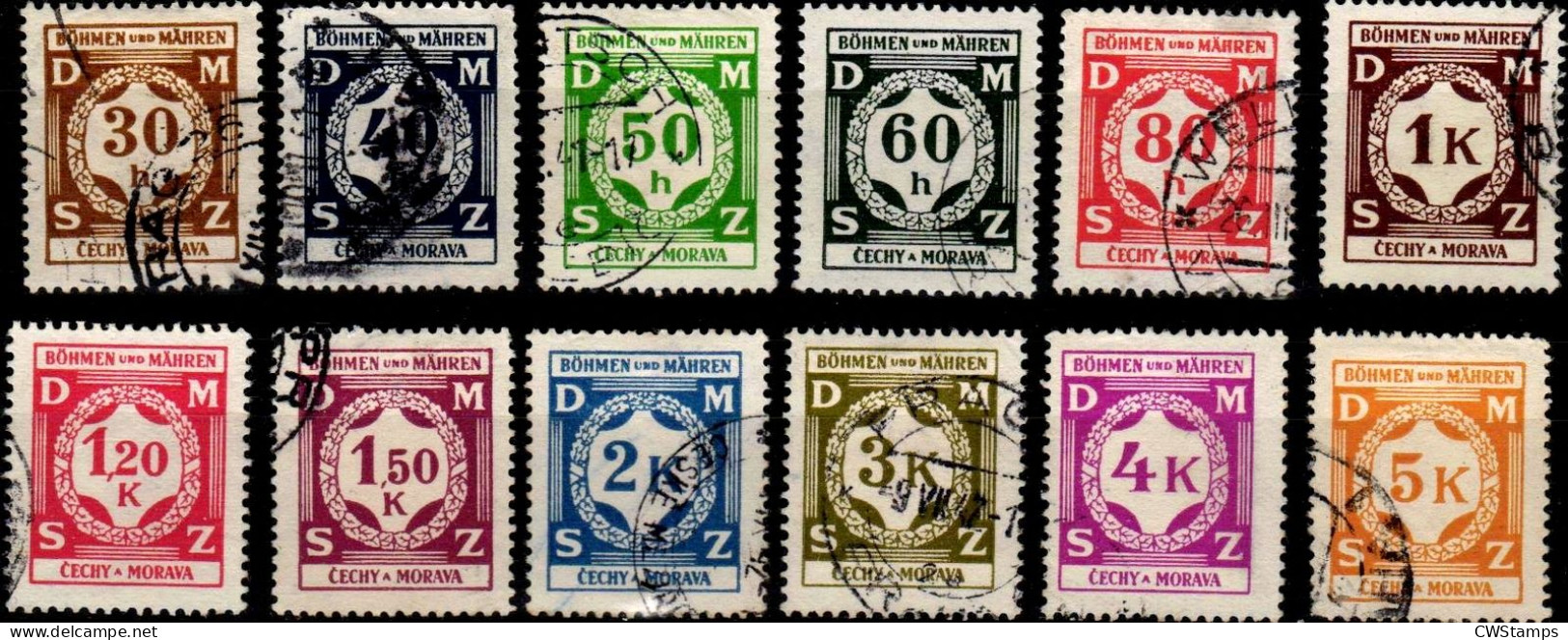 Bohemen En Mahren  1941 Mi 1/12  Dienst - Used Stamps