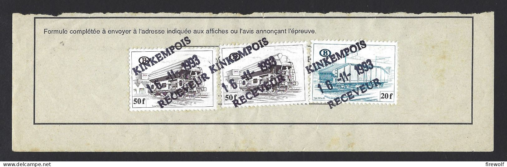 F23 - Belgium 1980 Railway Parcel Stamps TR443 & 446 On Document - Variety Broken Digit 0 - Kinkempois - Neufs