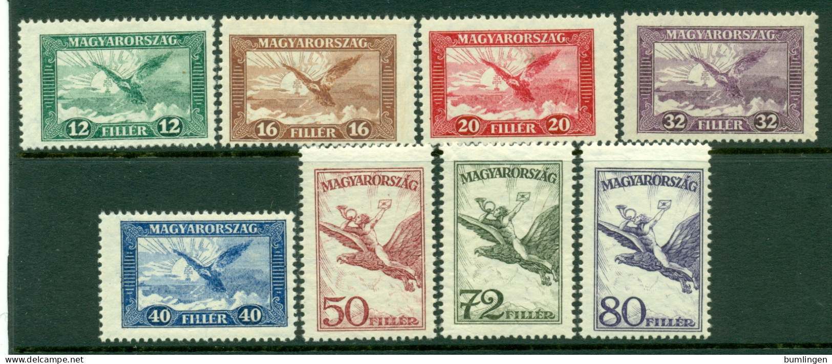 HUNGARY 1927 Mi 430-37** Air Mail [L2962] - Aigles & Rapaces Diurnes