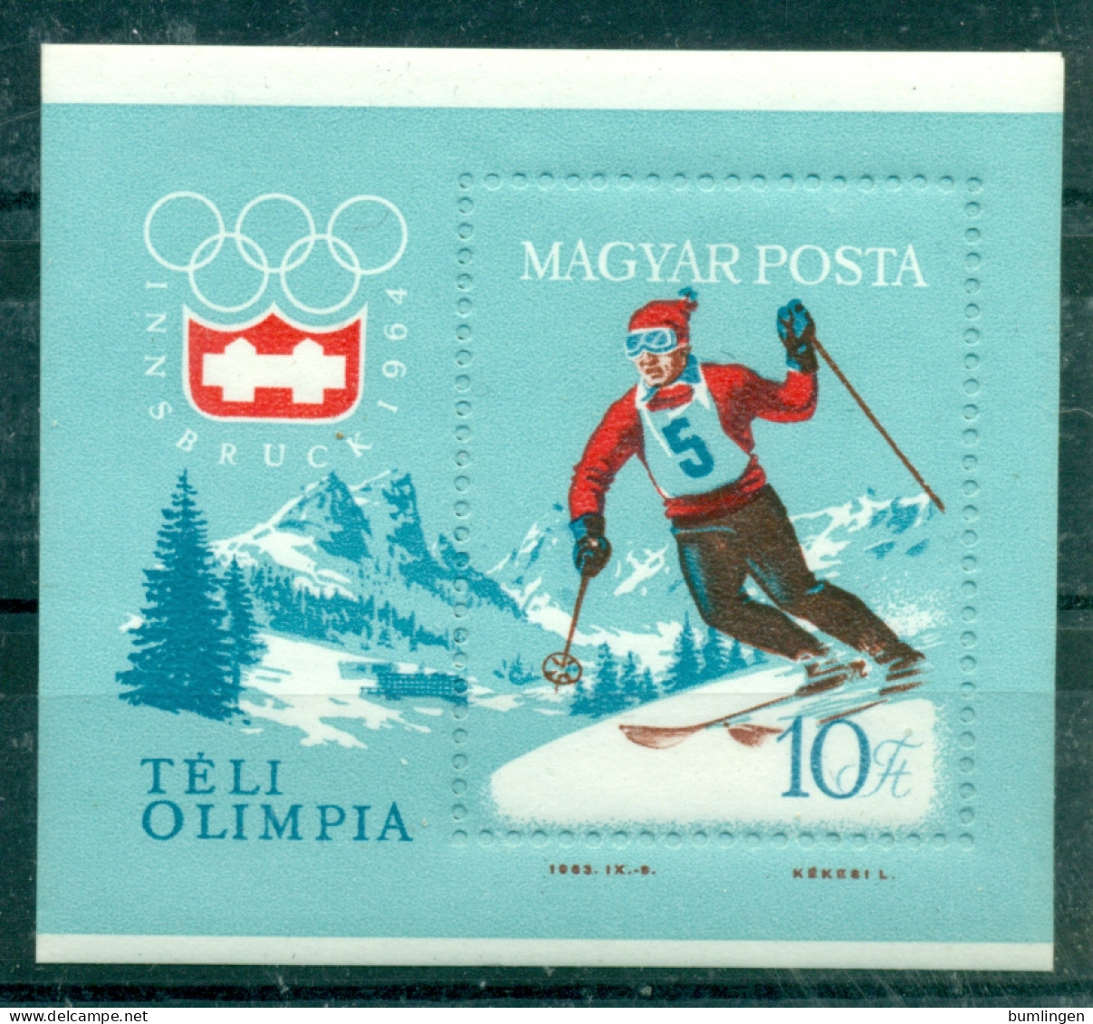 HUNGARY 1964 Mi BL 40A** Olympic Winter Games, Insbruck [L2989] - Invierno 1964: Innsbruck