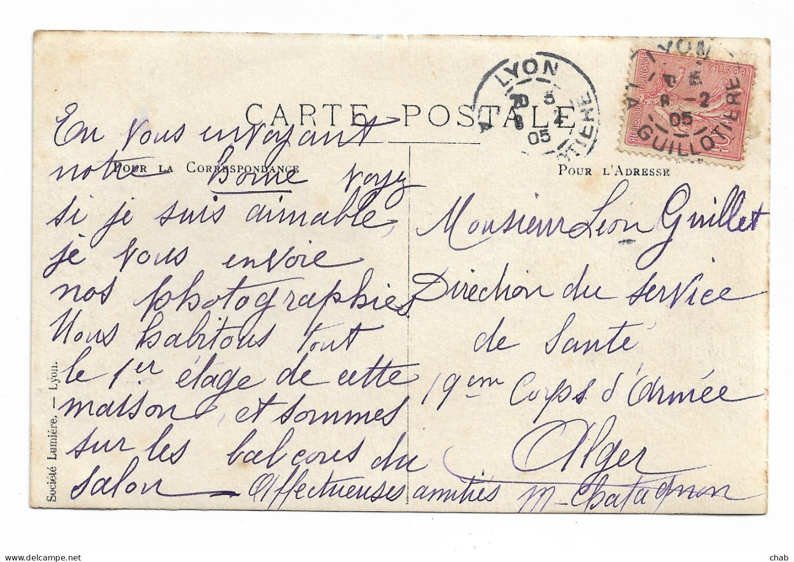 CARTE PHOTO -1905 -- LYON Avenue De Saxe - Voir Textes Recto - Verso - Lyon 6