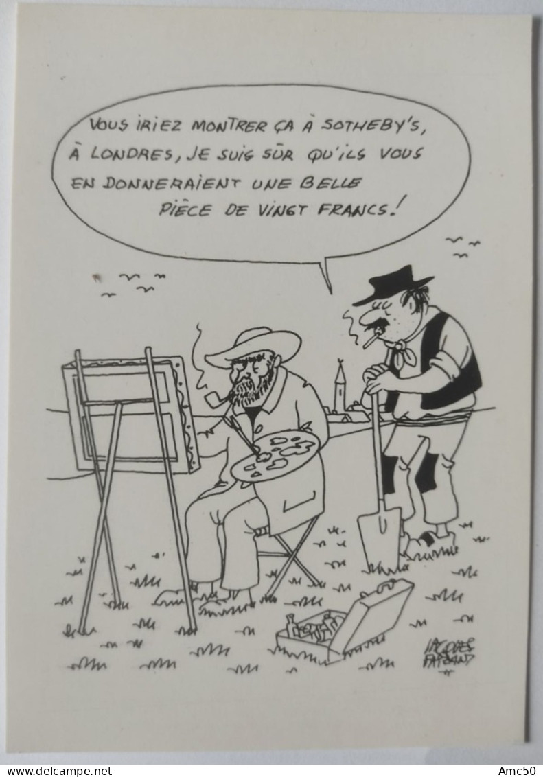 1 CPM Dédicacée"Année Van Gogh" Par Jacques Faizant Tirage Limité - Hippodrome D'Enghien Mai 1990 - Val D'Oise - Faizant