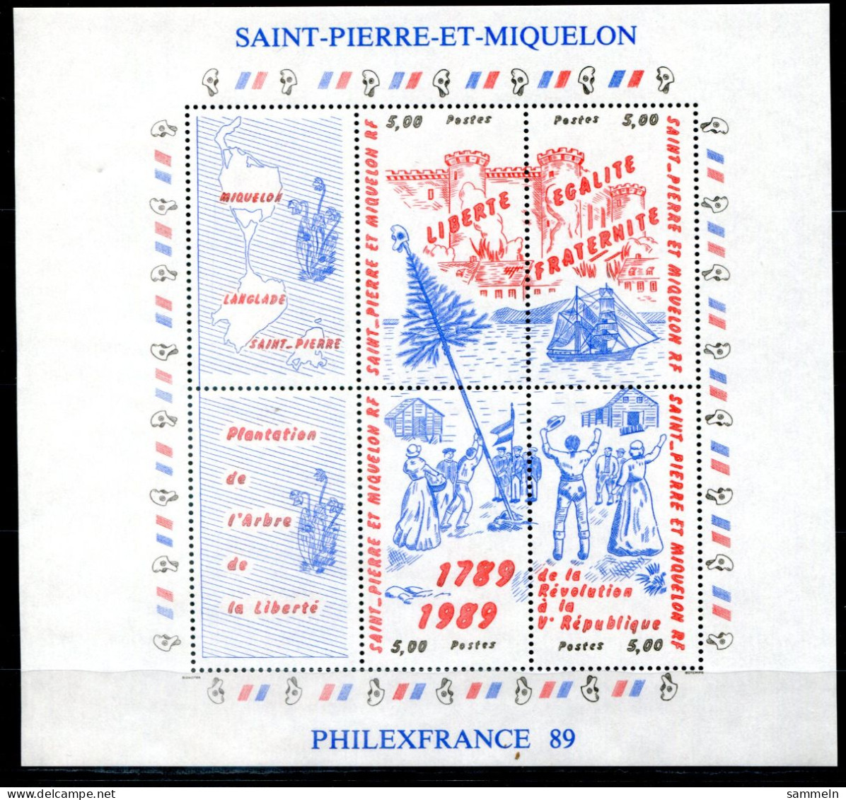 SAINT PIERRE & MIQUELON Block 2, Bl.2 Mnh - Philexfrance '89, Schiff, Ship, Bateau - Blocks & Sheetlets