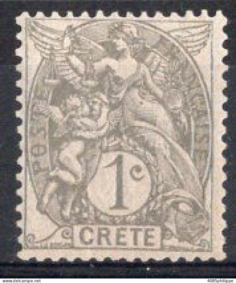 CRETE Timbre-poste N°1* Neuf Charnière TB Cote : 3€00 - Unused Stamps