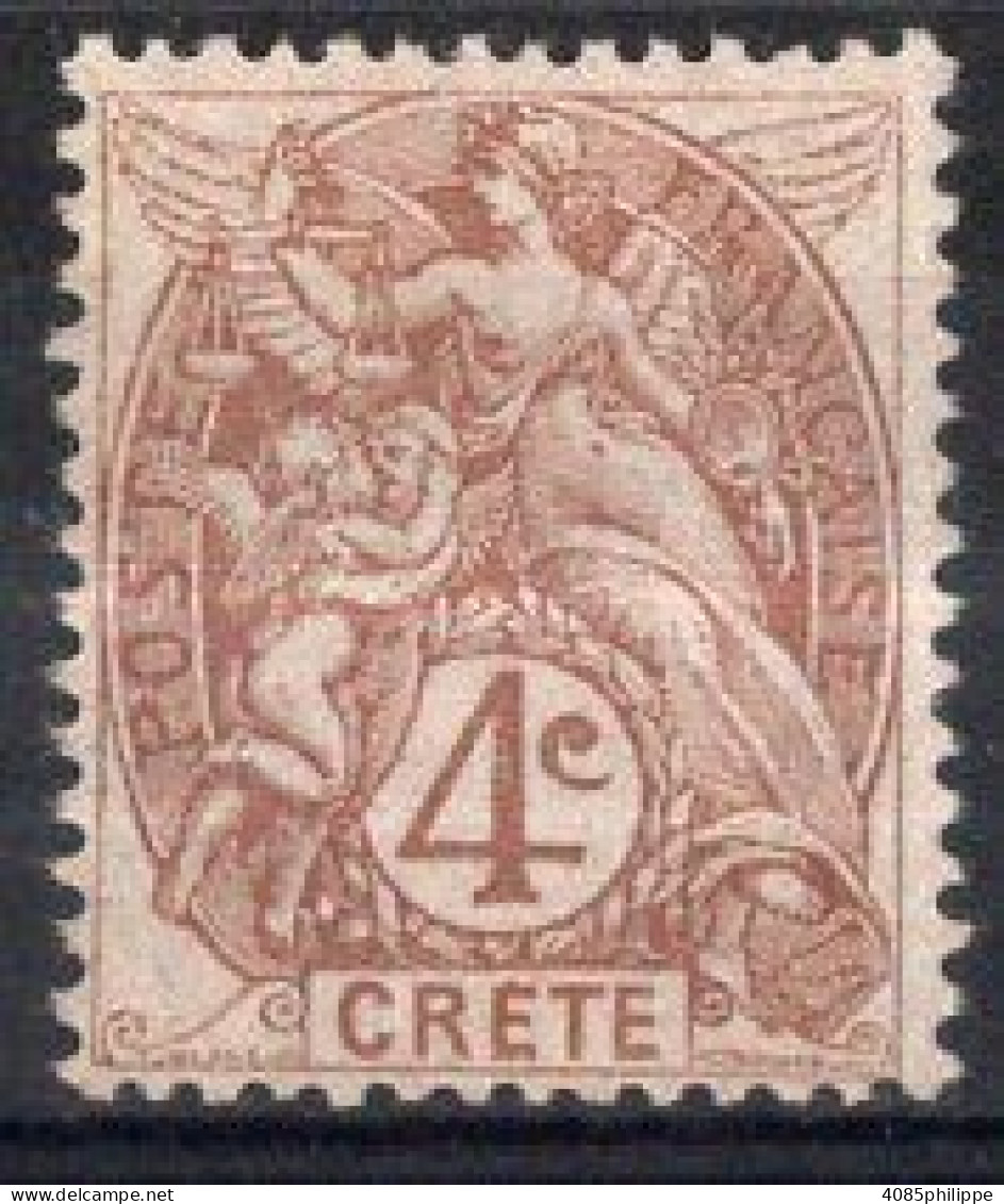 CRETE Timbre-poste N°4* Neuf Charnière TB Cote : 3€00 - Unused Stamps