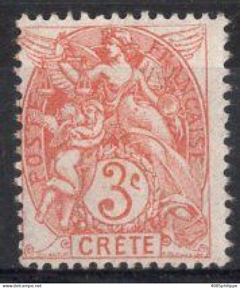 CRETE Timbre-poste N°3* Neuf Charnière TB Cote : 3€00 - Unused Stamps