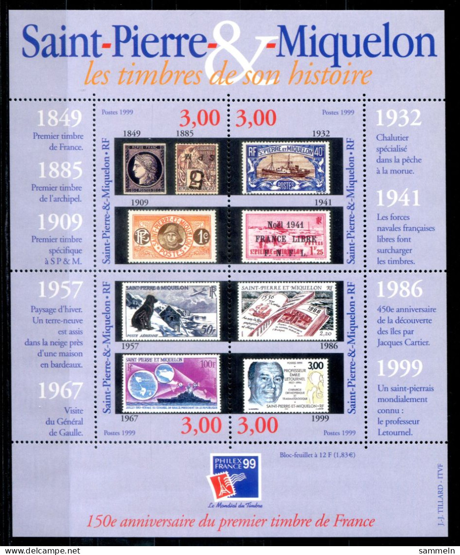 SAINT PIERRE & MIQUELON Block 5, Bl.5 Mnh - Marke Auf Marke, Stamp On Stamp, Timbre Sur Timbre - Blocchi & Foglietti