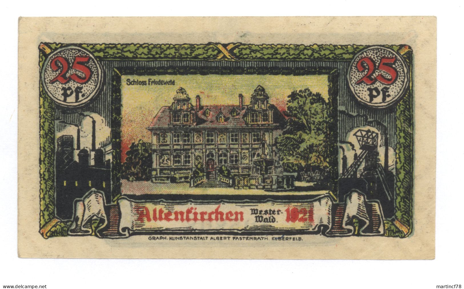 Notgeld Serie Altenkirchen Westerwald 1921 25 Pf. - Collezioni