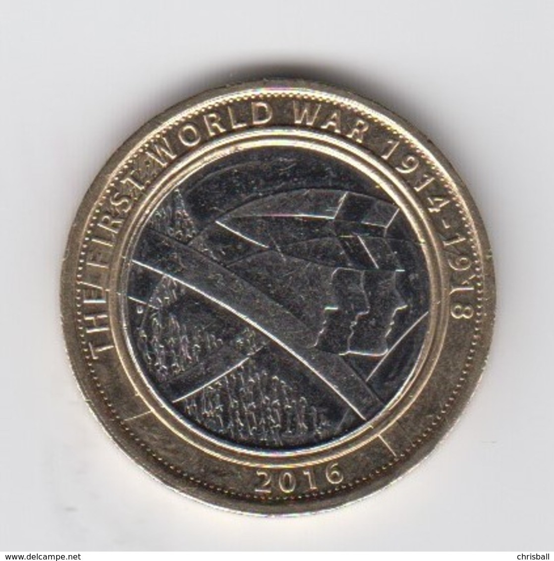 Great Britain UK  £2 Two Pound Coin WW! Army - Circulated - 2 Pond