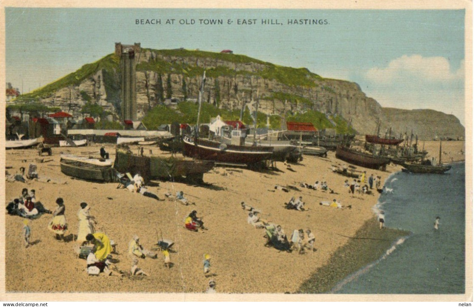 BEACH AT OLD TOWN EAST HILL HASTINGS - F.P. - STORIA POSTALE - Hastings