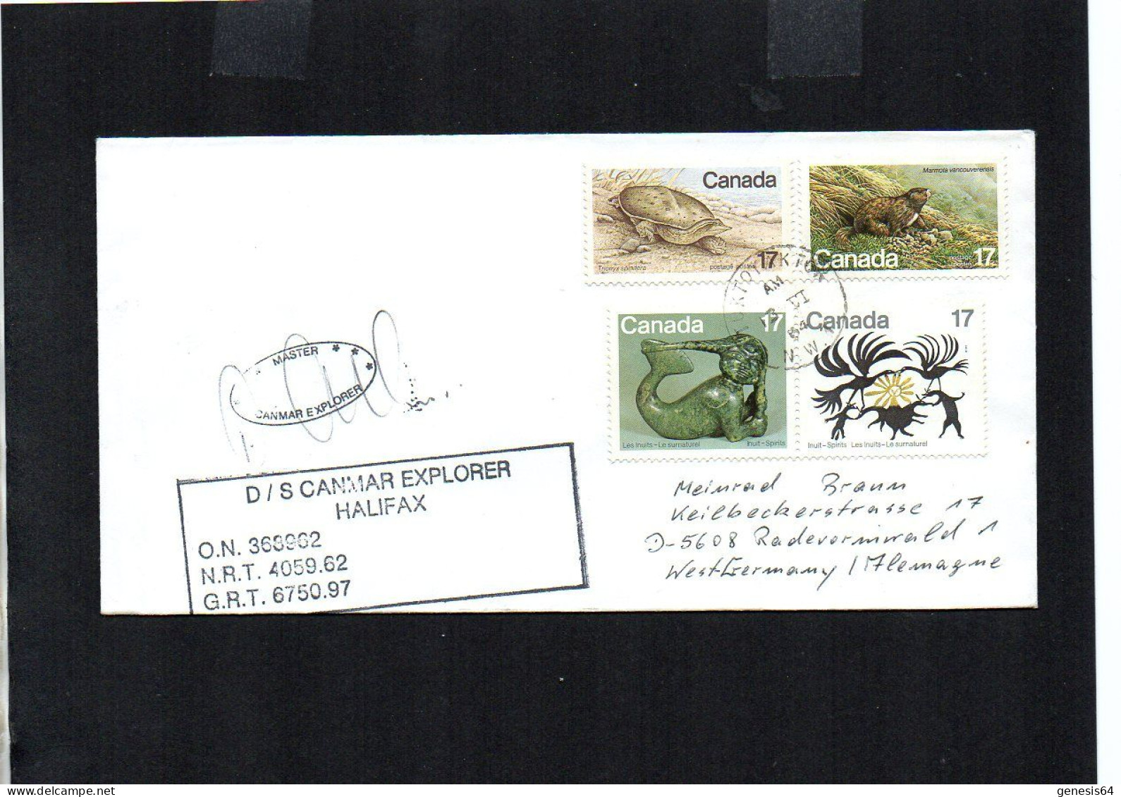 Canada Cover. Polar Philately - North Pole / Canmar Explorer / Signed - Tuktoyaktuk 13.6.84 - (1ATK101) - Autres & Non Classés