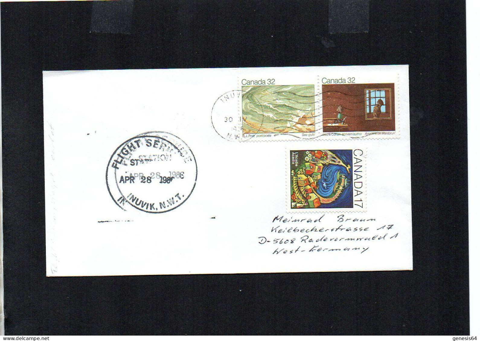 Canada Cover. Polar Philately - North Pole - Inuvik 30.4.86 - (1ATK106) - Otros & Sin Clasificación