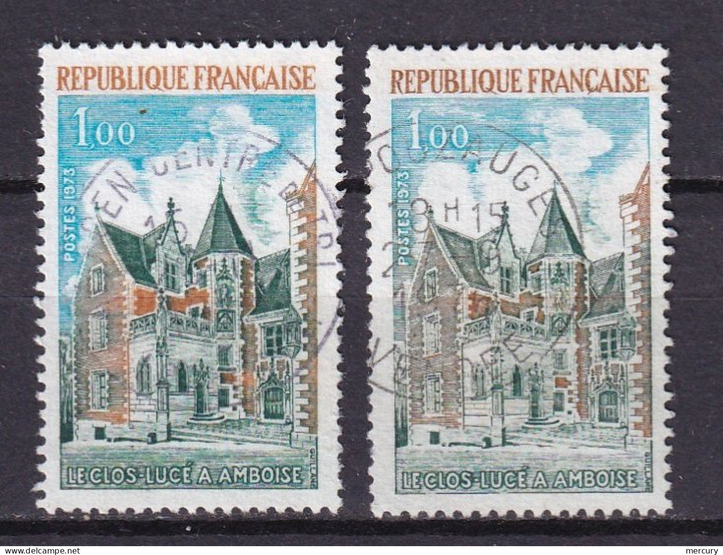 FRANCE - Clos Lucé à  Amboise République En Ocre-jaune, Impression Maculée + Cadre Inférieur Brisé, Impression Maculée - Used Stamps