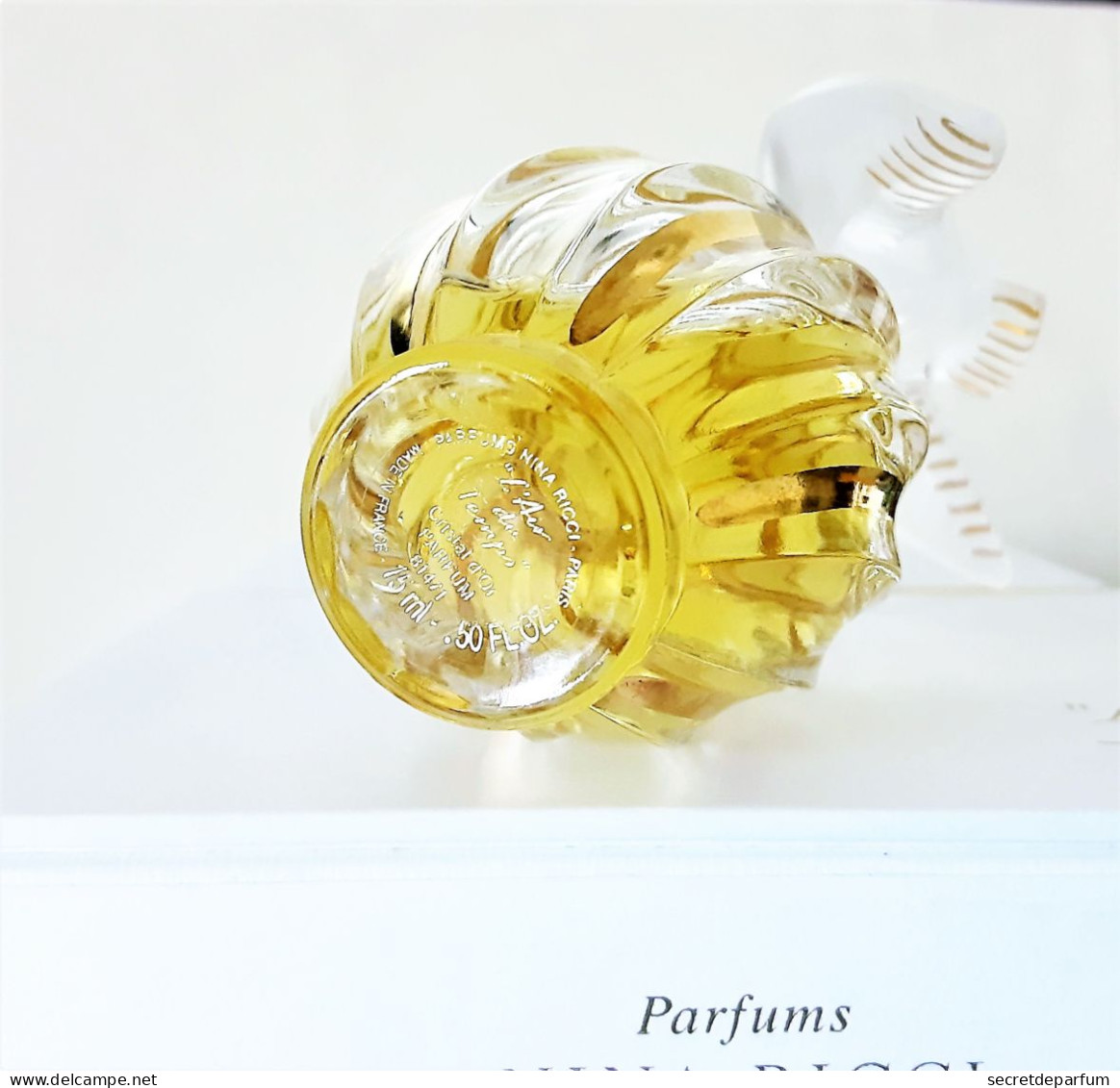 Flacon L'AIR Du TEMPS De NINA RICCI PARFUM 15 Ml Flacon LALIQUE COLOMBE CRISTAL D'OR  Edition Limitée  593 / 900 + Boite - Dames