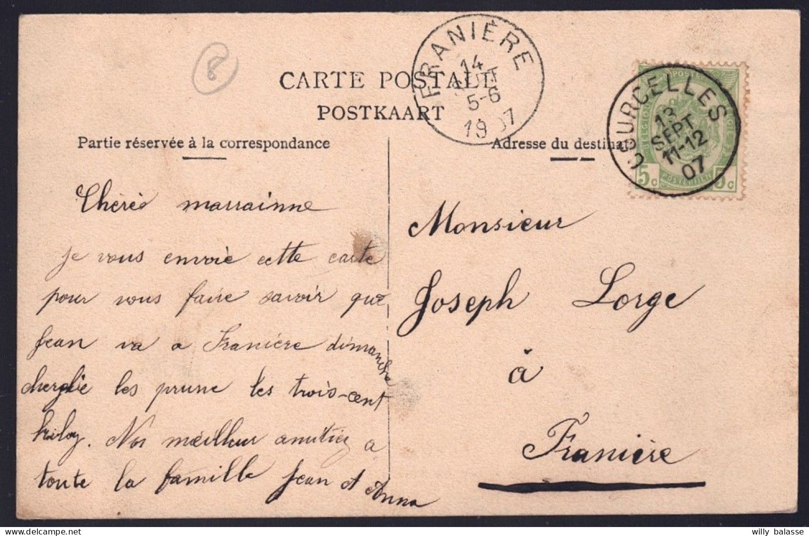 +++ CPA - COURCELLES - MOTTE - Eglise Et Place Du Rosain - 1907  // - Courcelles