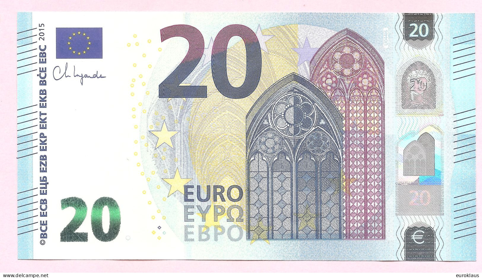 20 EURO LAGARDE U044I6 LAST POSITION UT311**UNC - 20 Euro