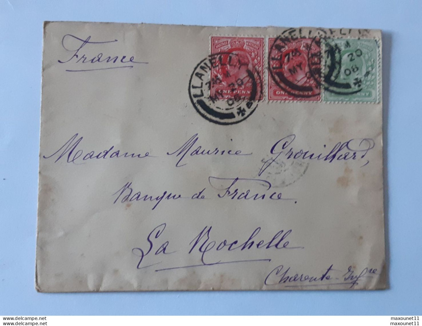 Lot De 2 Enveloppes Avec Timbres Victoria Et Edward Envoyées Vers Bordeaux Et La Rochelle .. Lot120C . - Brieven En Documenten