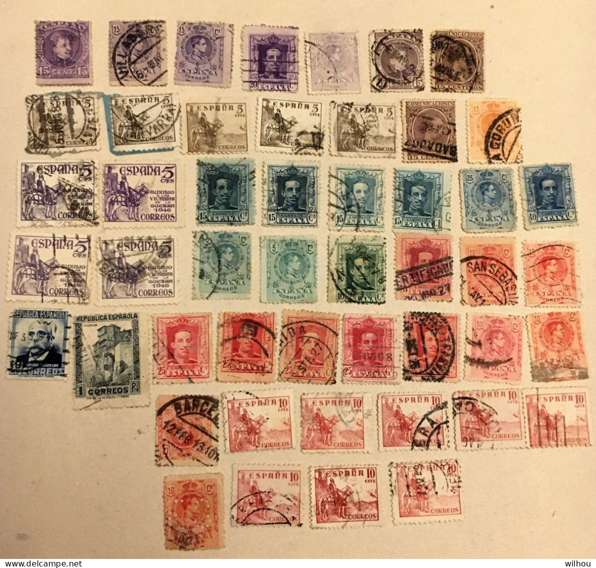 LOT DE 49 TIMBRES OBLITERES ESPAGNE - Colecciones