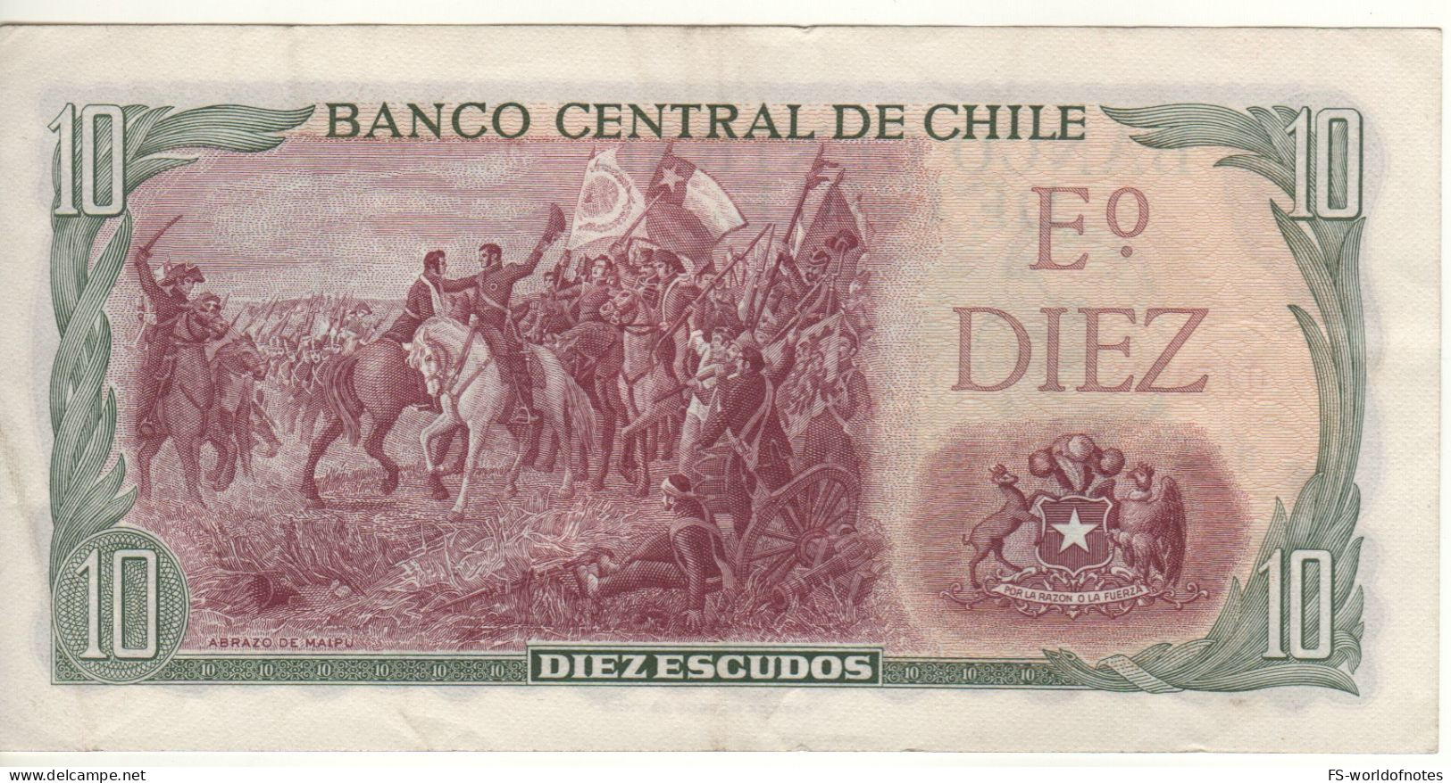 CHILE   10  Escudos ,   P142A   ( ND   José Manuel Balmaceda + Painting At Back ) - Cile