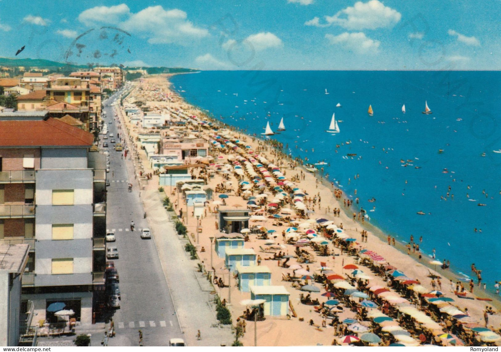 CARTOLINA  PORTO S.GIORGIO,FERMO,MARCHE-SPIAGGIA-MARE,SOLE,ESTATE,VACANZA,LUNGOMARE,BELLA ITALIA,VIAGGIATA 1972 - Fermo