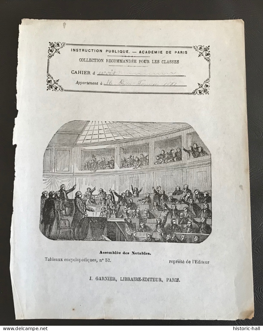 Protege Cahier XIXe - Assemblée Des Notables - Protège-cahiers