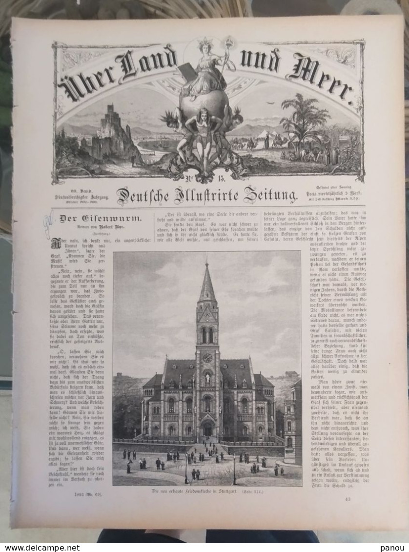 Über Land Und Meer 1893 Band 69 Nr 15. STUTTGART. MADEIRA PORTUGAL. MUSIC MUSIK - Otros & Sin Clasificación