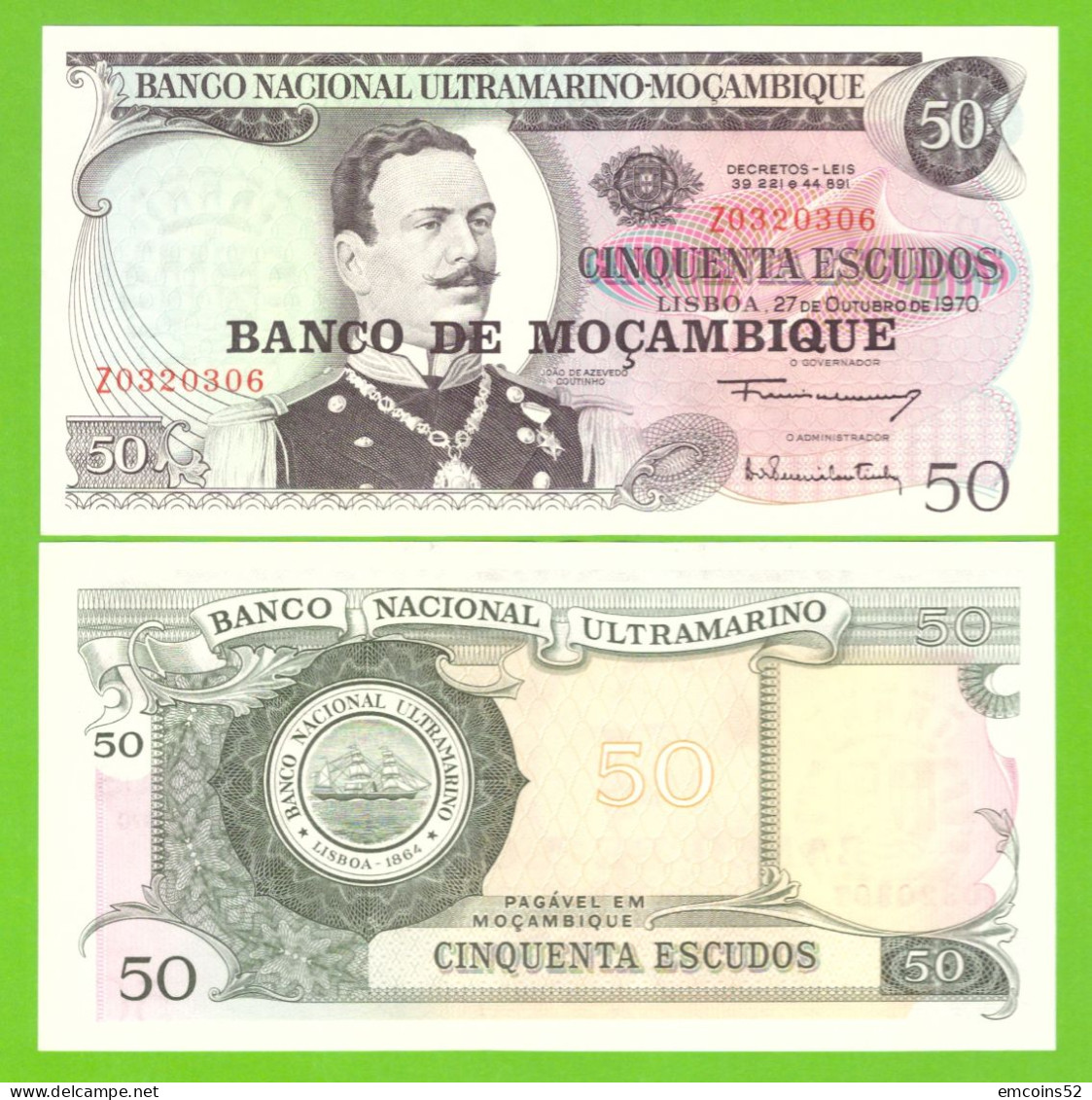 MOZAMBIQUE 50 ESCUDOS 1976 P-116  UNC REPLACEMENT Z - Mozambique