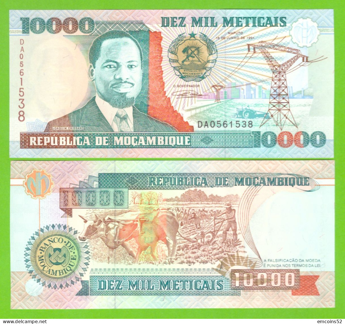 MOZAMBIQUE 10000 METICAIS 1991 P-137  UNC - Mozambique