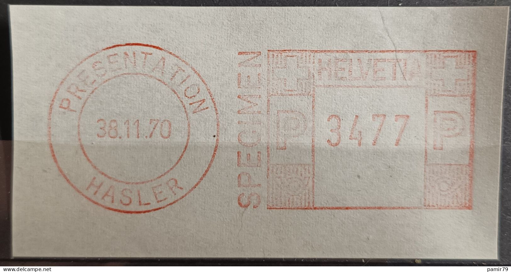 1970 FRAMA Aufdruck 38.11.70; 3477 Presentation - Postage Meters