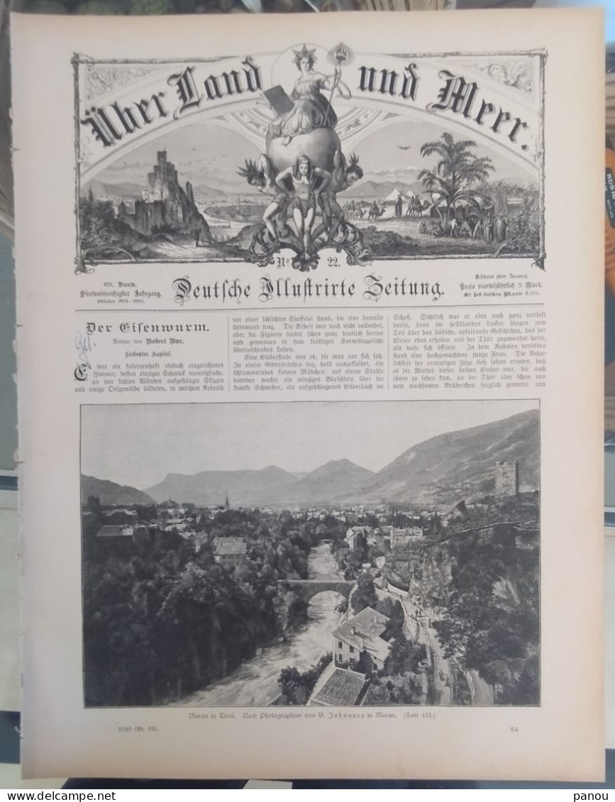 Über Land Und Meer 1893 Band 69 Nr 22 MERAN TIROL MERANO ITALIA DERGATO. - Autres & Non Classés