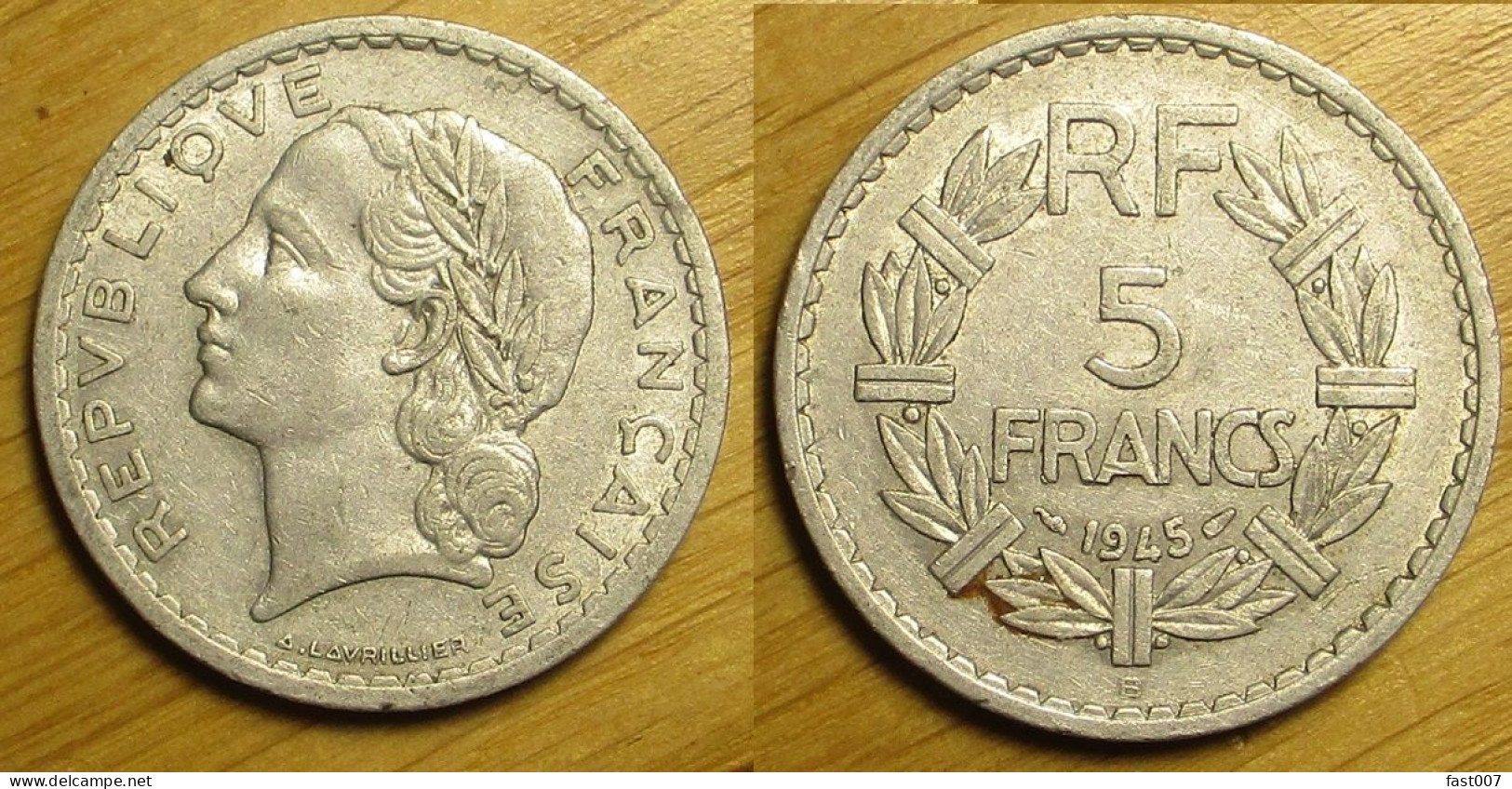 5 Francs 1945 B Aluminium - 5 Francs